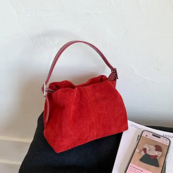 Sac à main rétro en daim pour femme
