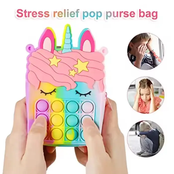 Sac bandoulière Licorne anti-stress pour filles