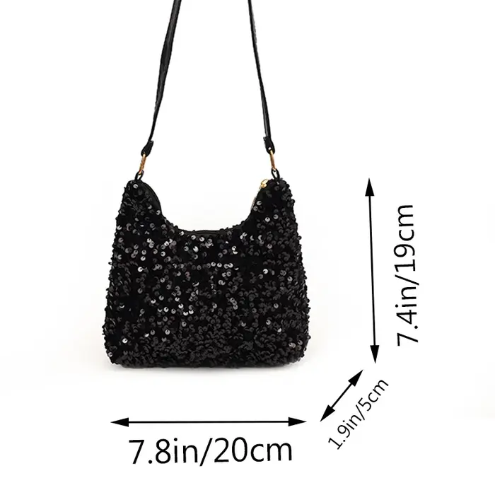 Sac Hobo décoré de paillettes pour femmes