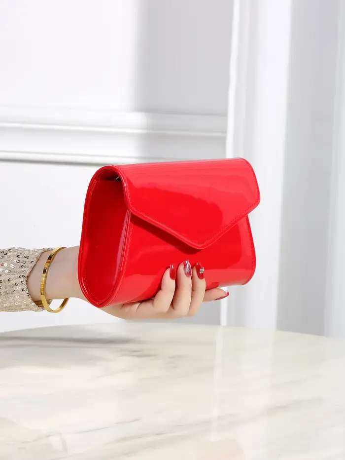 Pochette carrée en cuir PU pour femme