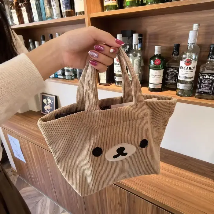 Sac en velours côtelé Portable japonais Rilakkuma