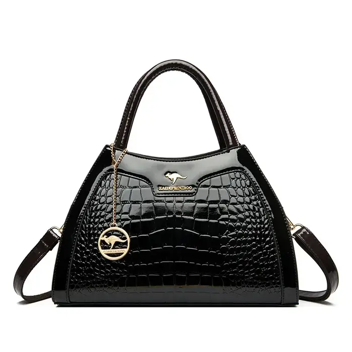 Sacs à main en cuir verni de luxe pour femmes, motif crocodile, sac à bandoulière initié, Hobos, pie
