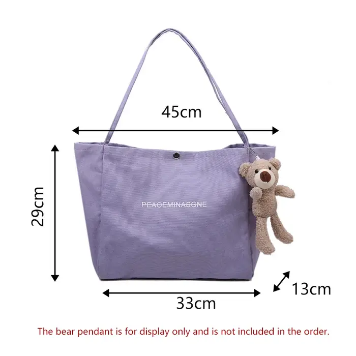 Sac en toile japonais, fourre-tout de grande capacité