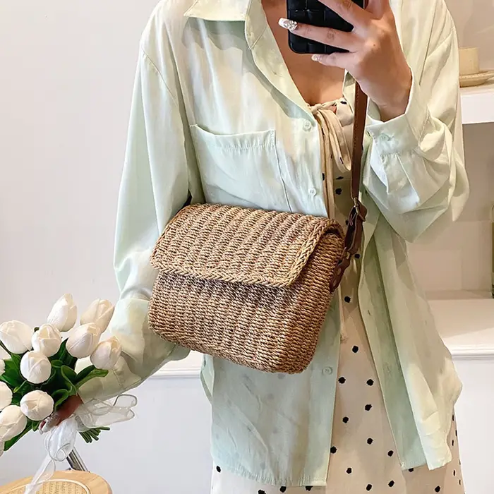 Sac à main en raphia pour femmes