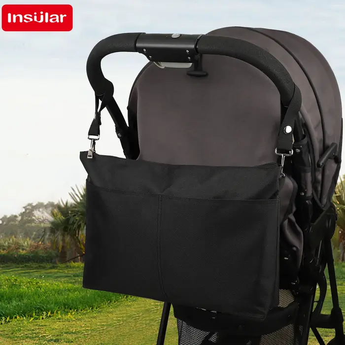 Sac à bandoulière noir grande capacité imperméable pour maman