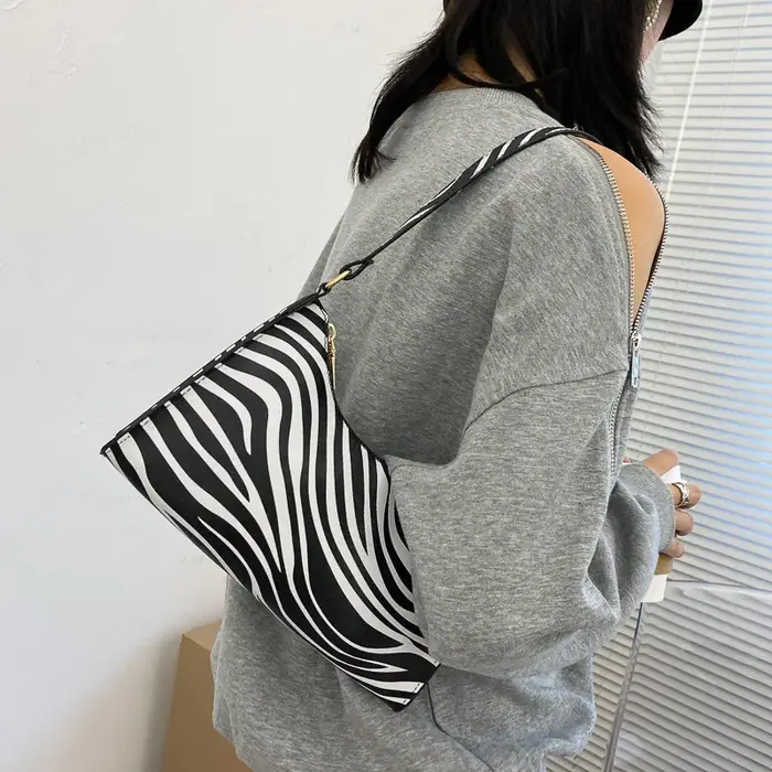 Mode zèbre impression femmes sac à main de luxe PU Simple sous les bras sacs à bandoulière femme conception quotidienne