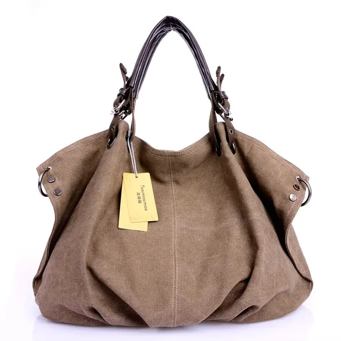 Sacs à main en toile pour femmes, sacoches fourre-tout pour dames, sacs à bandoulière à poignée supé