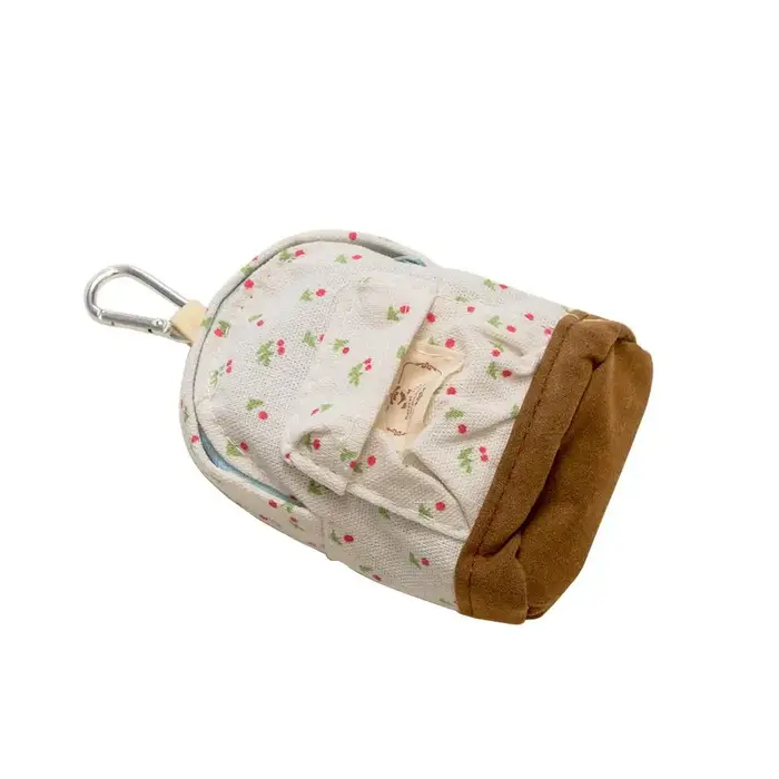 Pochette Kawaii de Bonne Qualité, Mini Sac à Fermeture Éclair à Motif Floral, Portefeuille en Toile,
