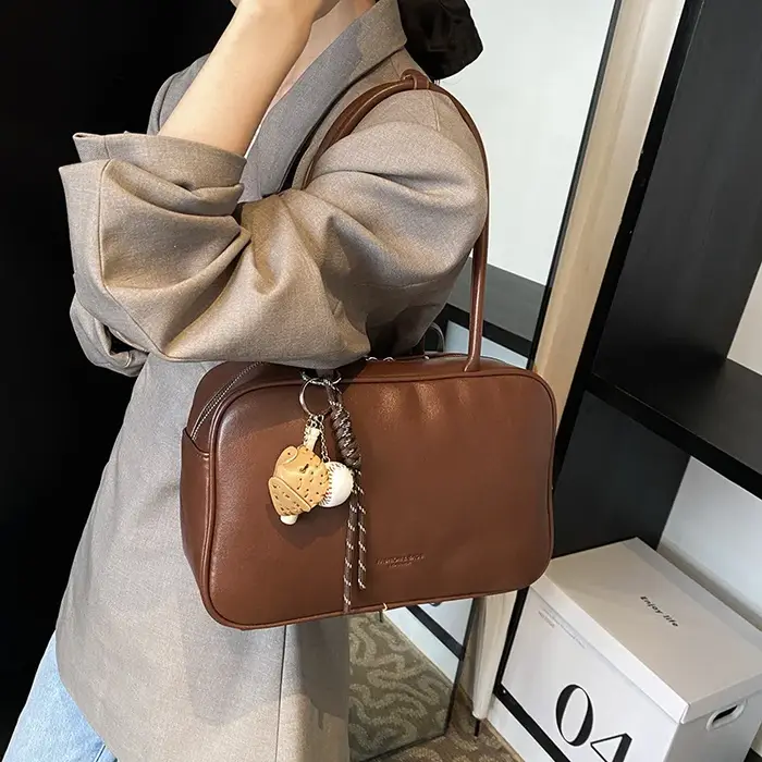 Sac Boston Grande Taille Rétro Urbain Simple et Tendance