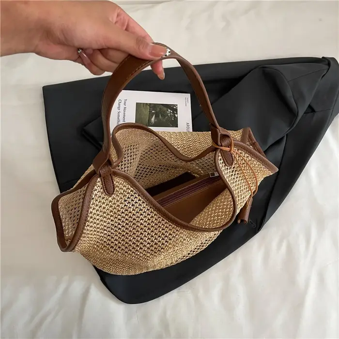 Sac à main en paille tissé à la main pour femme