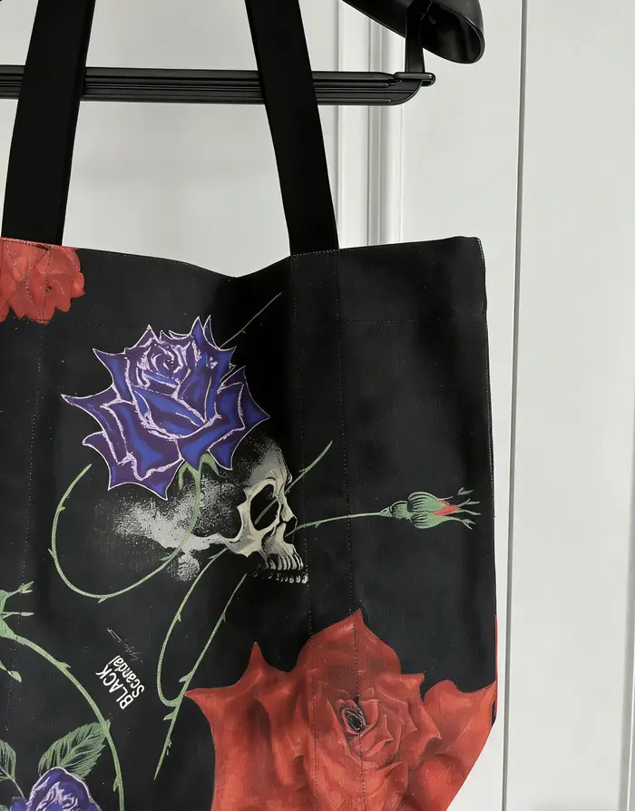 YAMAMOTO design original rose crâne sac à bandoulière à main toile sac à provisions imprimé