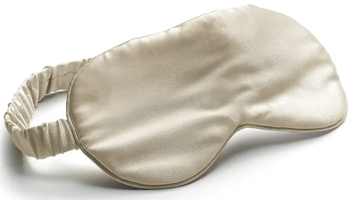 Masque de nuit Ashley en soie Neige 9 x 23