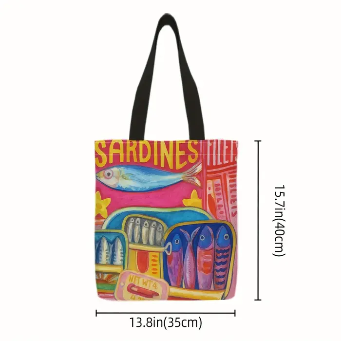 Sac durable au design boîte de conserve de sardines