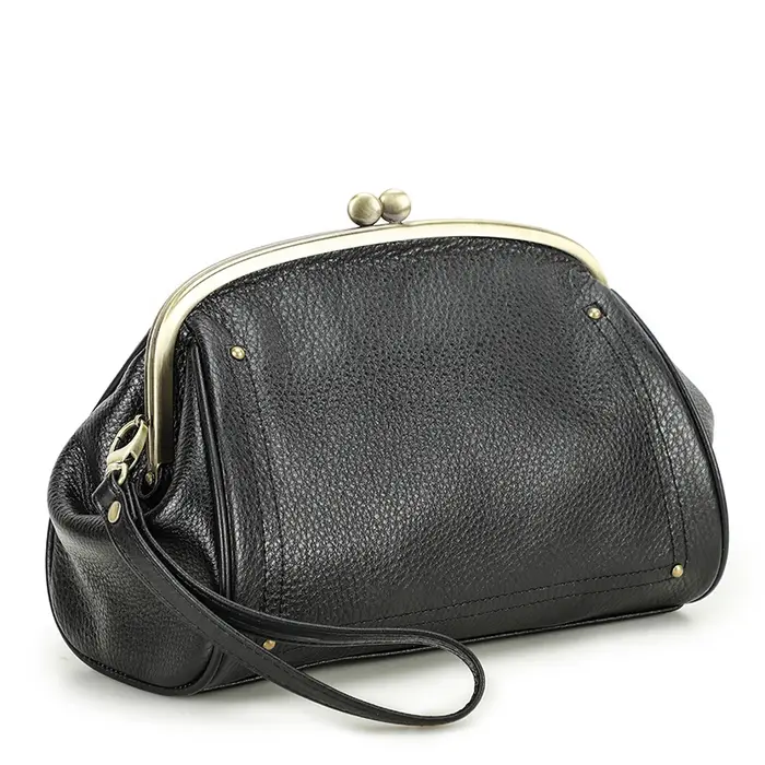 Pochette en cuir véritable pour femme