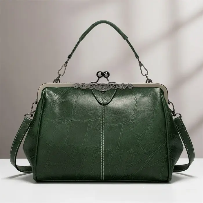 Sac à main à la mode pour femmes, pochette à bandoulière, matériau PU, taille moyenne, conception de boucle de verrouillage, forme douce, carré, usage quotidien