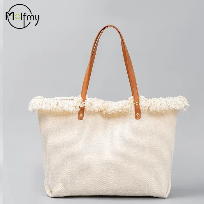 Sac à main en toile à pampilles pour femmes