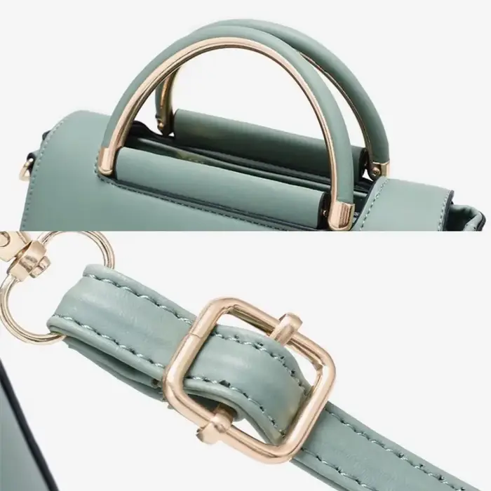 Petit sac à main en cuir PU couleur unie réglable fourre-tout décontracté bandoulière carré sac à bandoulière dame
