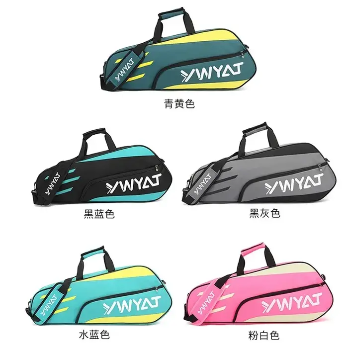 Sac de badminton à double ou simple bandoulière, sac à dos 3 pièces pour hommes et femmes, sac de raquette de badminton en filet, version épaissie