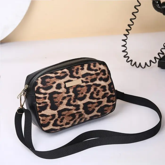 Sac à bandoulière imprimé léopard pour femmes, sac à bandoulière décontracté à la mode, sac à main l