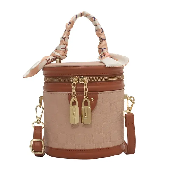 Sac à bandoulière mini tendance pour femme – Nouvelle collection été – Sac cylindrique rond en cuir PU