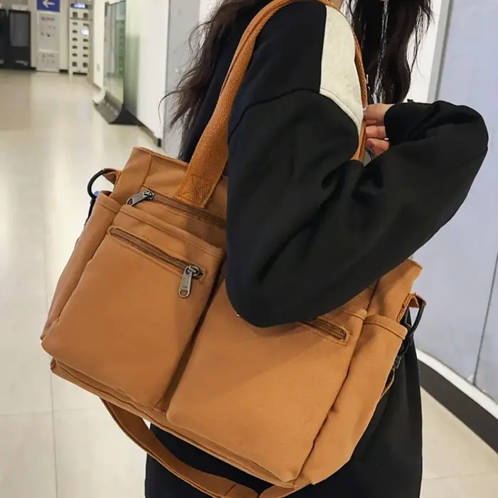 Sacs à main en toile à fermeture éclair pour femmes