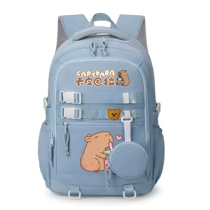 Mignon dessin animé Capybara bulle thé graphique école sacs à dos pour femmes filles ordinateur portable sac adolescent