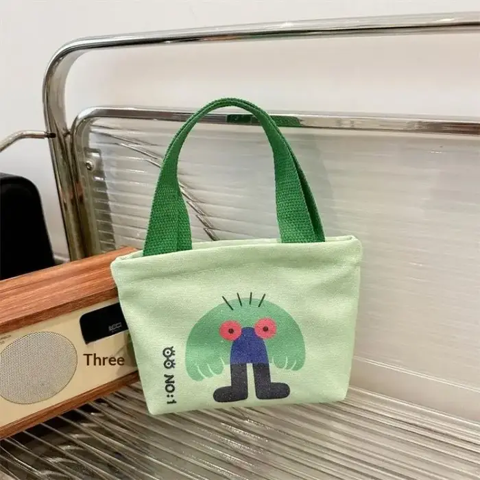 Sac à main en toile mini style coréen pour femmes, portable et durable pour transporter des collatio