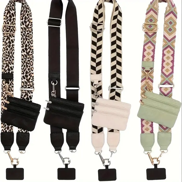 Lanière de téléphone avec poche zippée et sac de rangement
