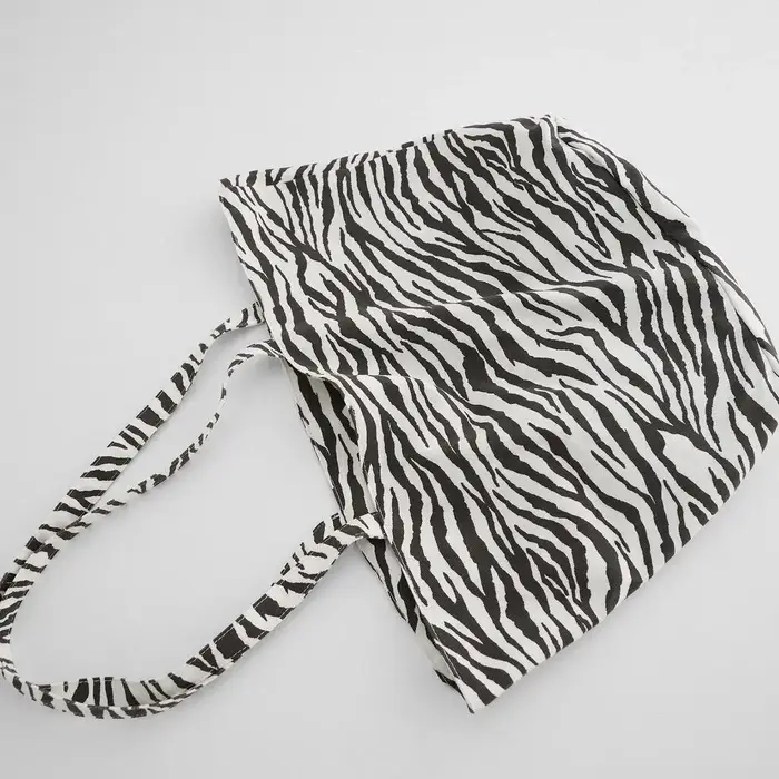 Sac à main en toile imprimé léopard pour femme