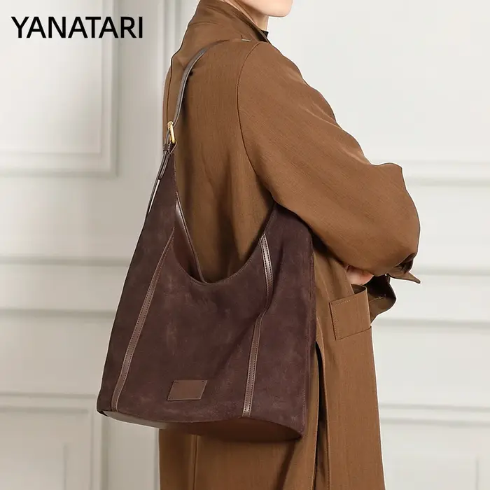 YANATARI en cuir véritable grande capacité minimaliste sac fourre-tout femmes couche supérieure en p