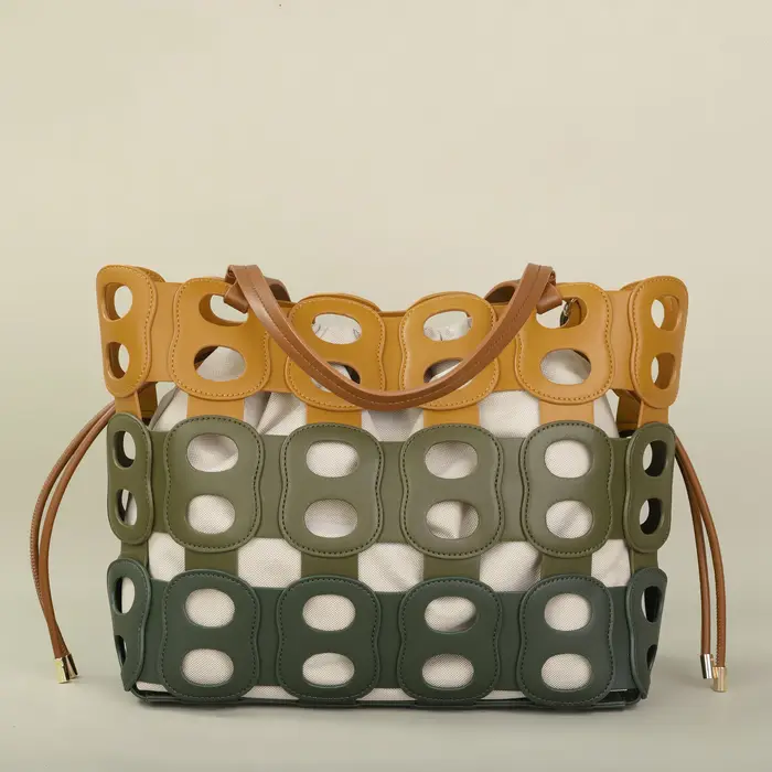 Sac bandoulière PG pour femme – Nouvelle collection de luxe, design épuré, motif ajouré, grande capa