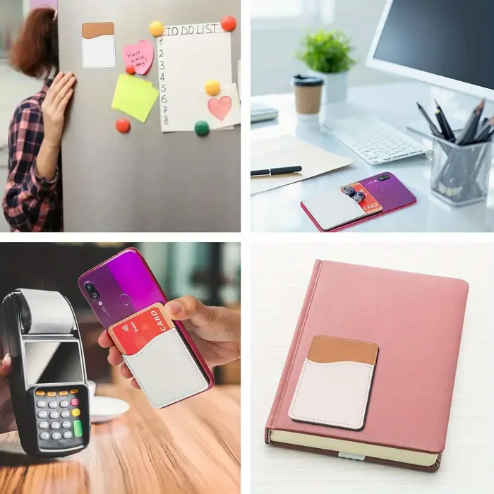 Portefeuille de cartes de téléphone en cuir PU personnalisable