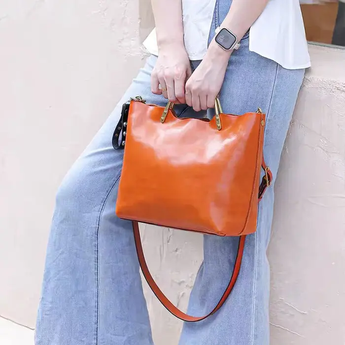Sac fourre-tout en cuir souple pour femmes