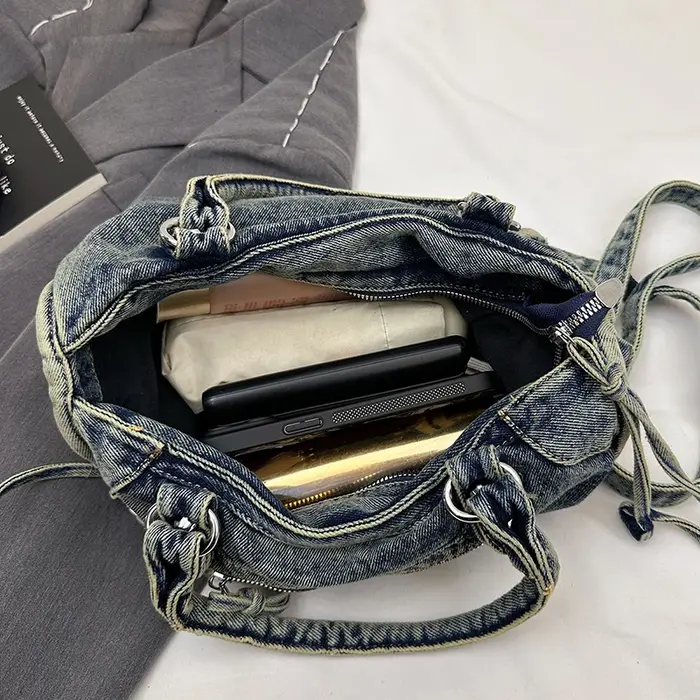 Sac à main en jean vintage de haute qualité pour femme