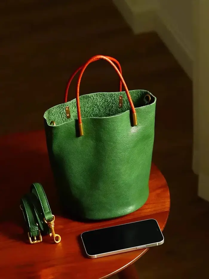 Sac à main vert classique pour femmes, sac à bandoulière rétro en cuir souple haut de gamme, sac à b