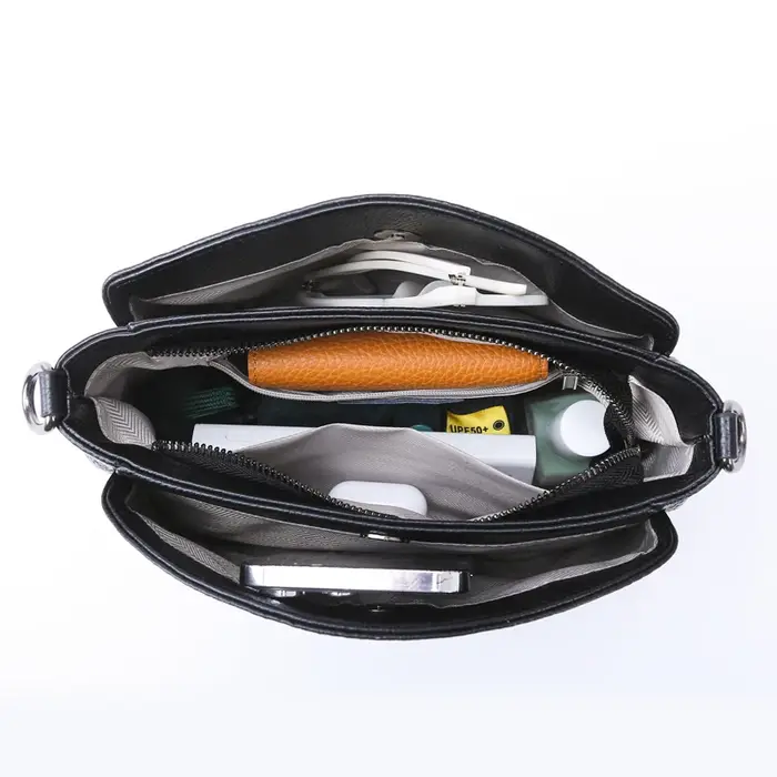 Sac fourre-tout en cuir véritable solide pour femme