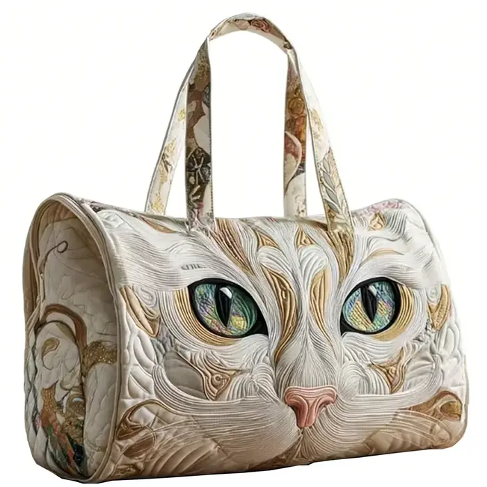Sac de voyage matelassé à motif yeux de chat de dessin animé GF