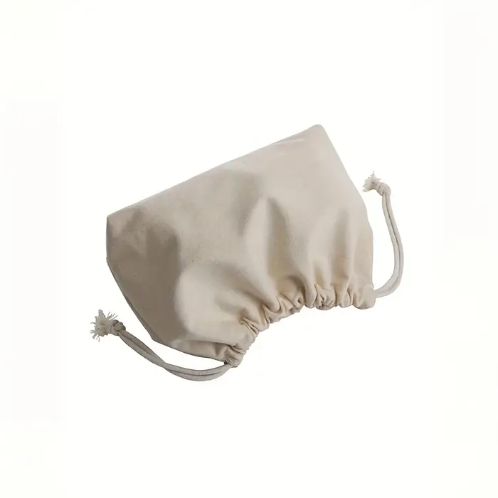 1 sac de rangement beige en polyester à double cordon de serrage - un accessoire décontracté et un sac organisateur de cosmétiques avec fermeture sécurisée