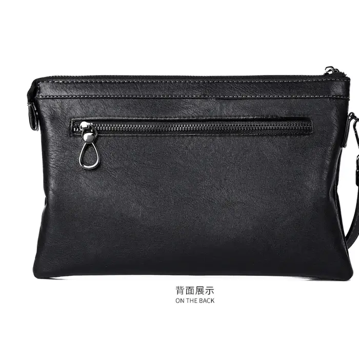Pochette homme en cuir tanné végétal
