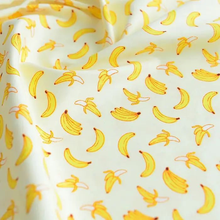 Tissu en coton imprimé fruits 100% coton, motif pastèque doux et respirant pour vêtements de bébé, f