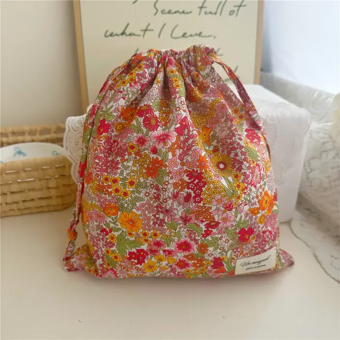 Sac de maquillage en coton, organisateur Portable, sous-vêtements de voyage, sacs à cordon de serrag