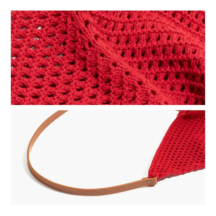 MABULA décontracté tissé plage grande capacité sac à bandoulière ample évider tissage sous les bras sacs vacances fourre-tout sac à main pour les femmes
