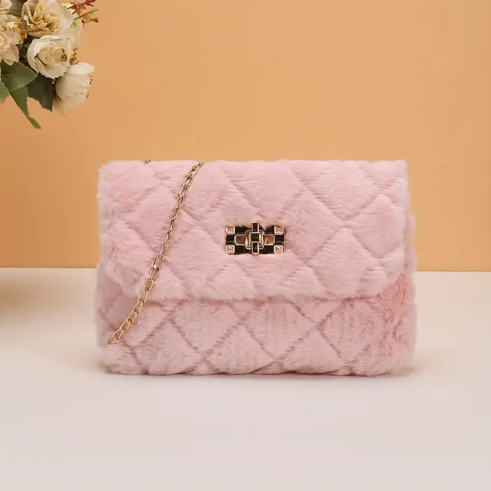 sac à bandoulière en fausse fourrure