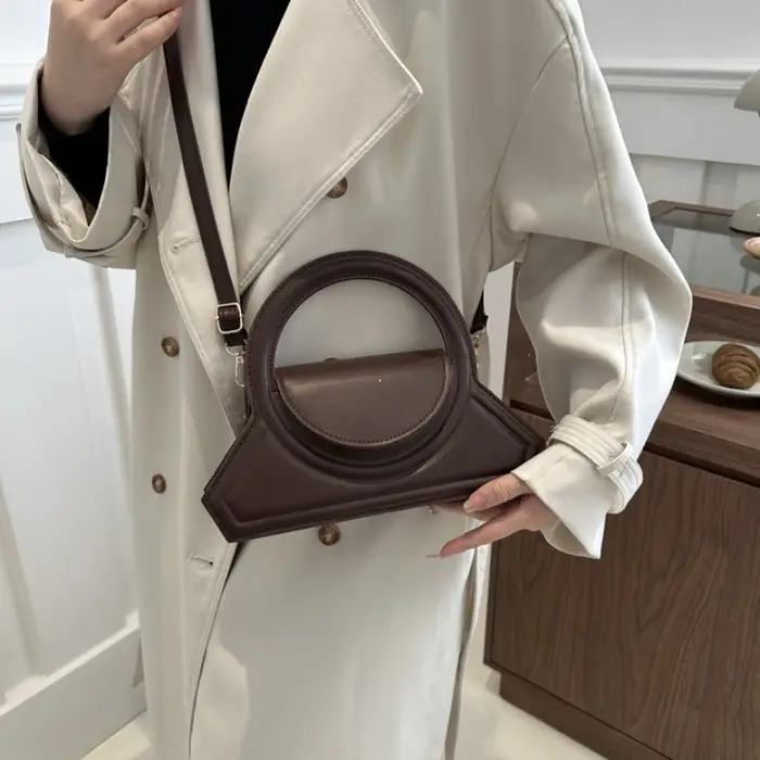 Sac fourre-tout élégant en cuir PU de couleur unie