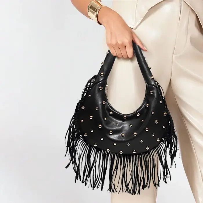 ChimTassel-Sac fourre-tout en daim marron à bandoulière