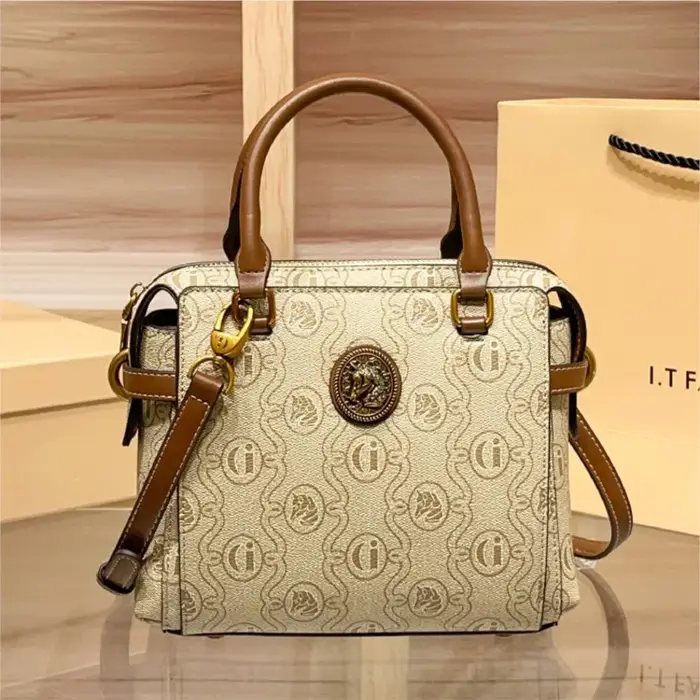 Sac messager chic en cuir pour femmes élégantes - Sac bandoulière classique et élégant de marque de créateur renommée