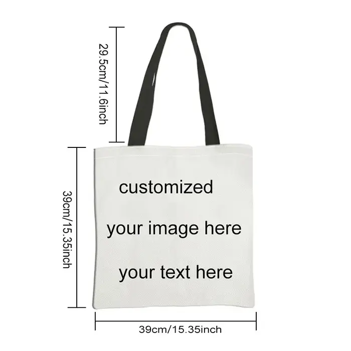 Personnaliser Photo texte Logo nom impression sac fourre-tout femmes mode sac à main grande capacité sacs à bandoulière pour voyage dames sac à provisions