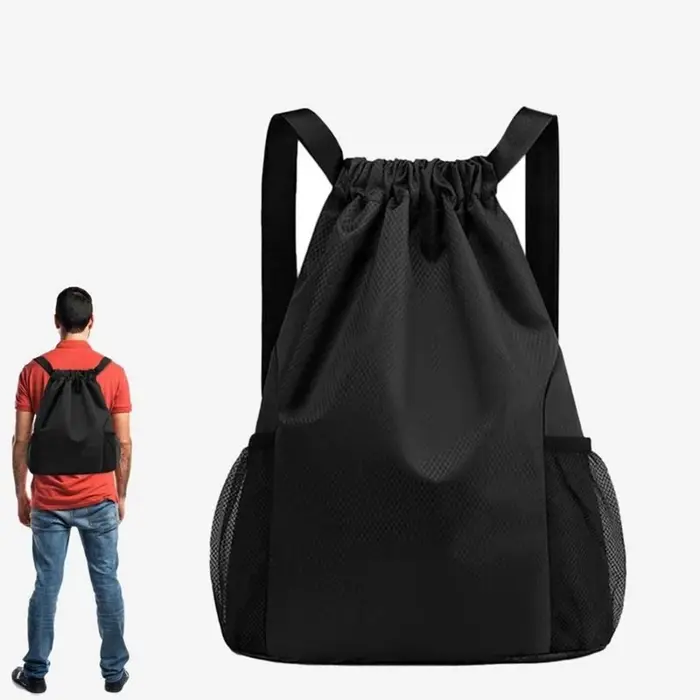 Sacs à dos femmes hommes grande capacité Bundle poche sac à cordon pour unisexe sport sac à dos décontracté couleur unie