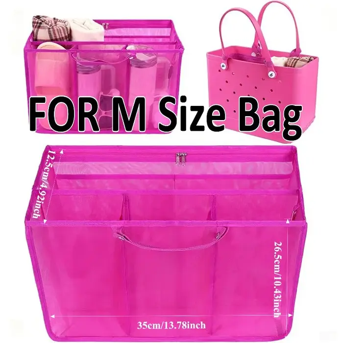 Organisateur de sac de plage compatible avec les sacs Bogg Bag taille M-L, inserts légers en maille,