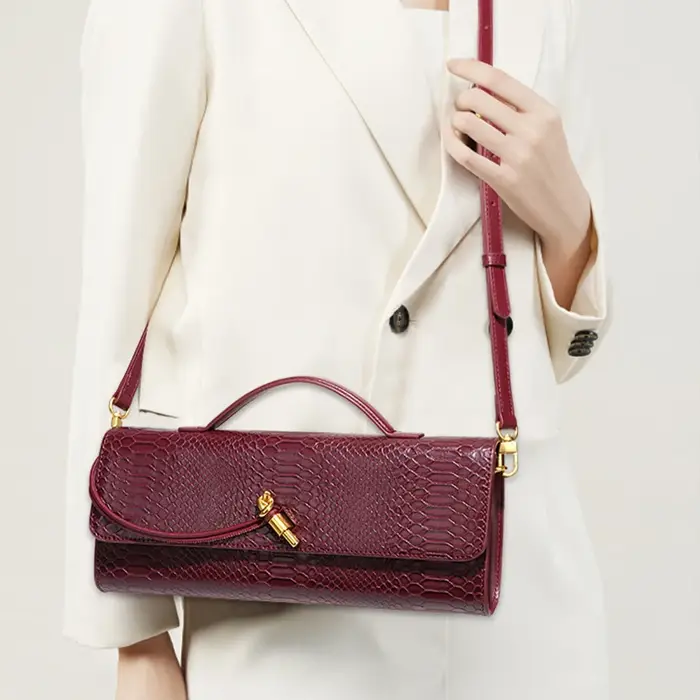 Sac à main pochette pour femme en cuir